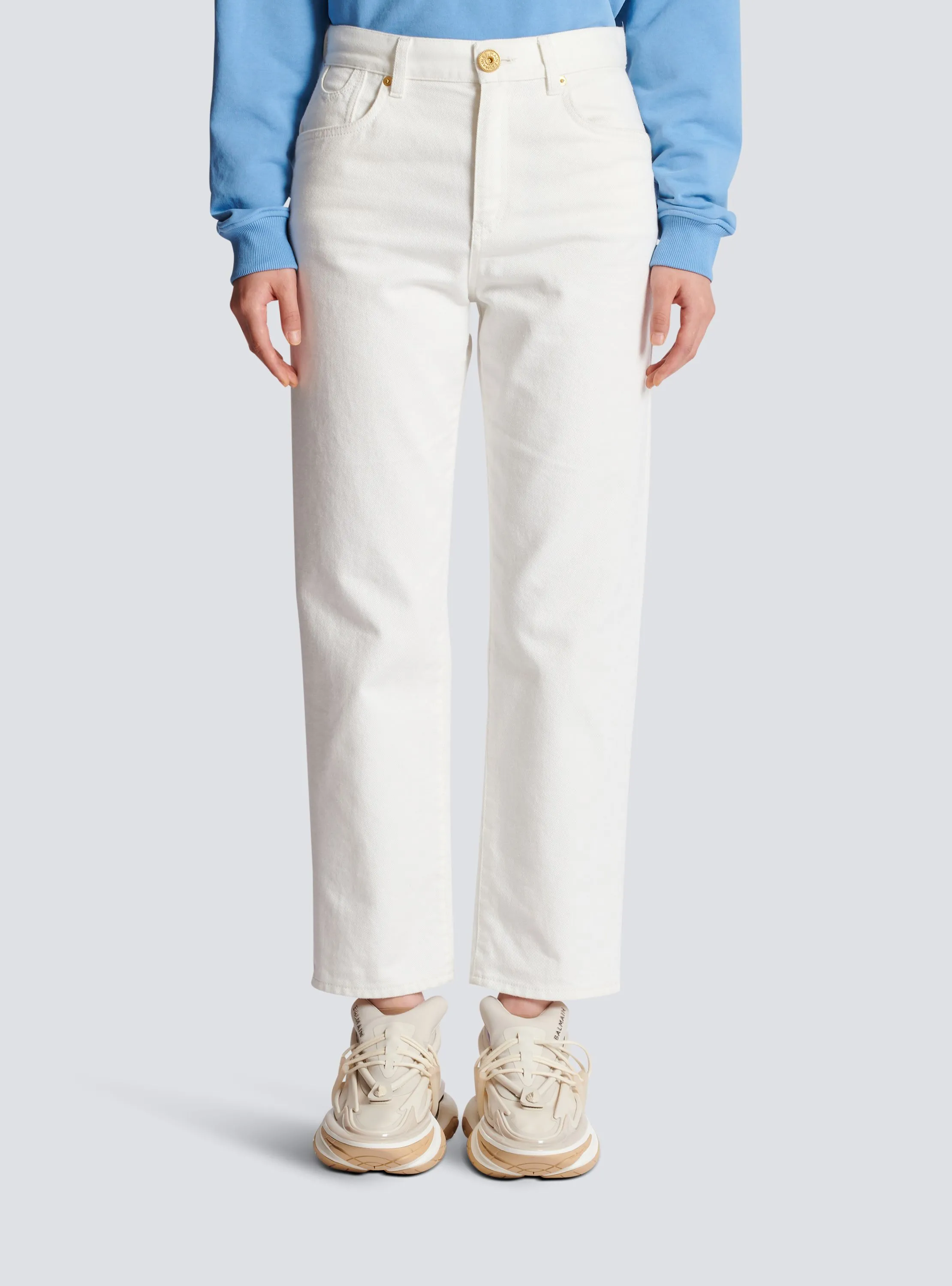 BALMAIN  Jean classique - Blanc