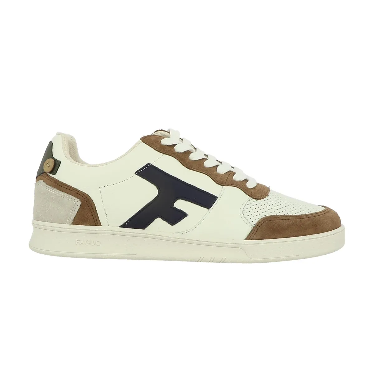 Baskets mode Faguo hazel leather suede blanc