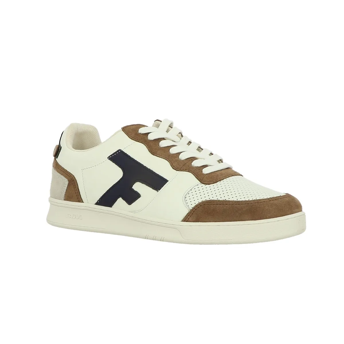 Baskets mode Faguo hazel leather suede blanc