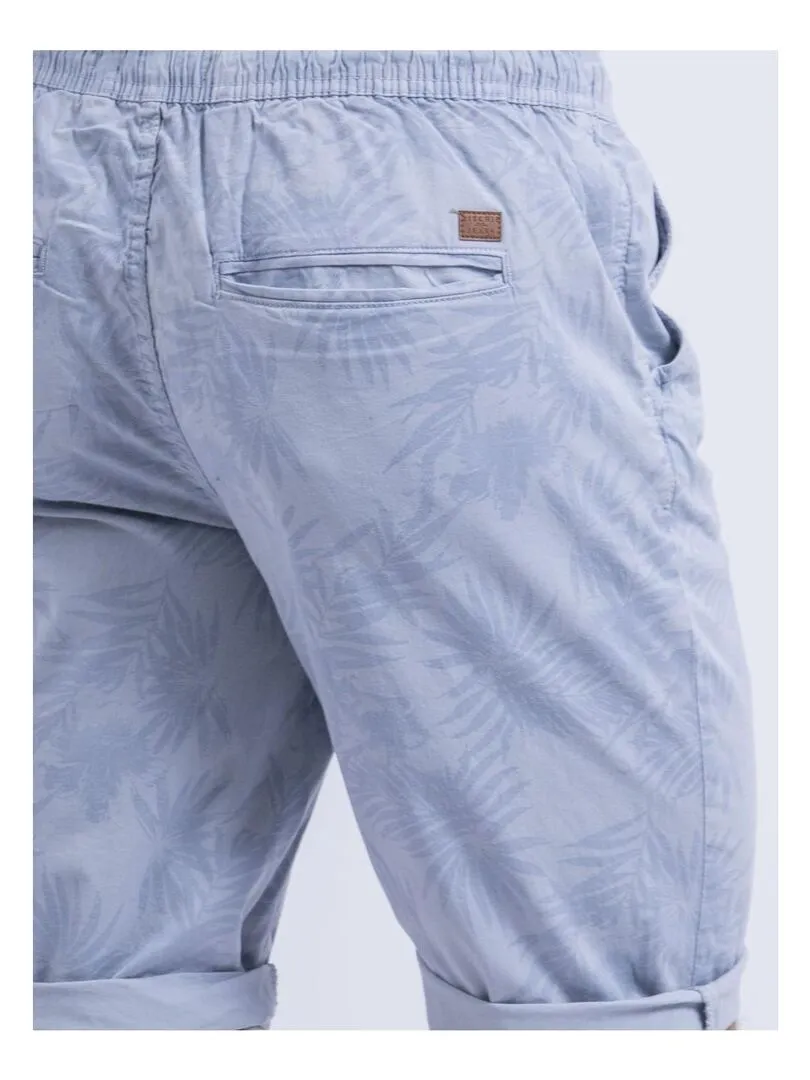 Bermuda chino motifs BOSTANO - Bleu ciel