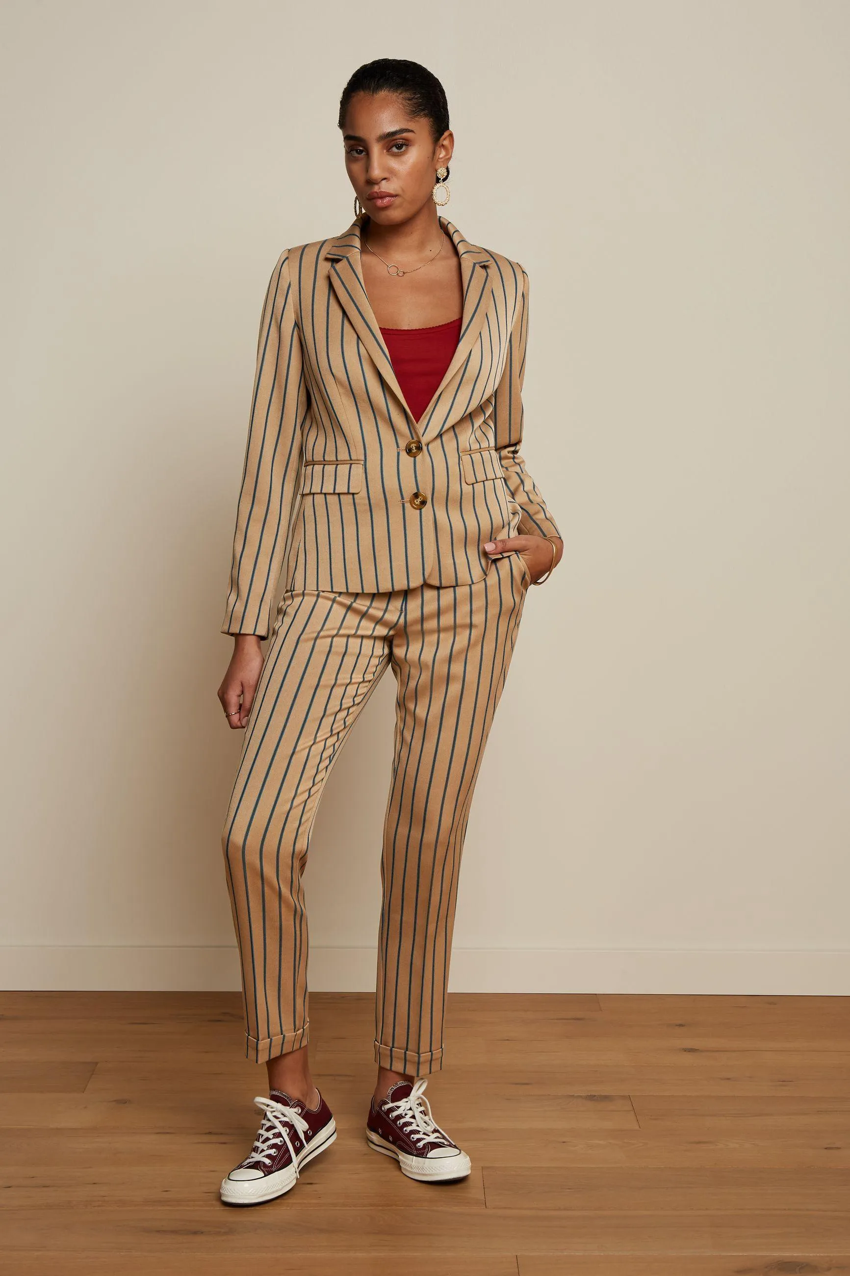 Blazer Daisy Cubano Stripe - Latte