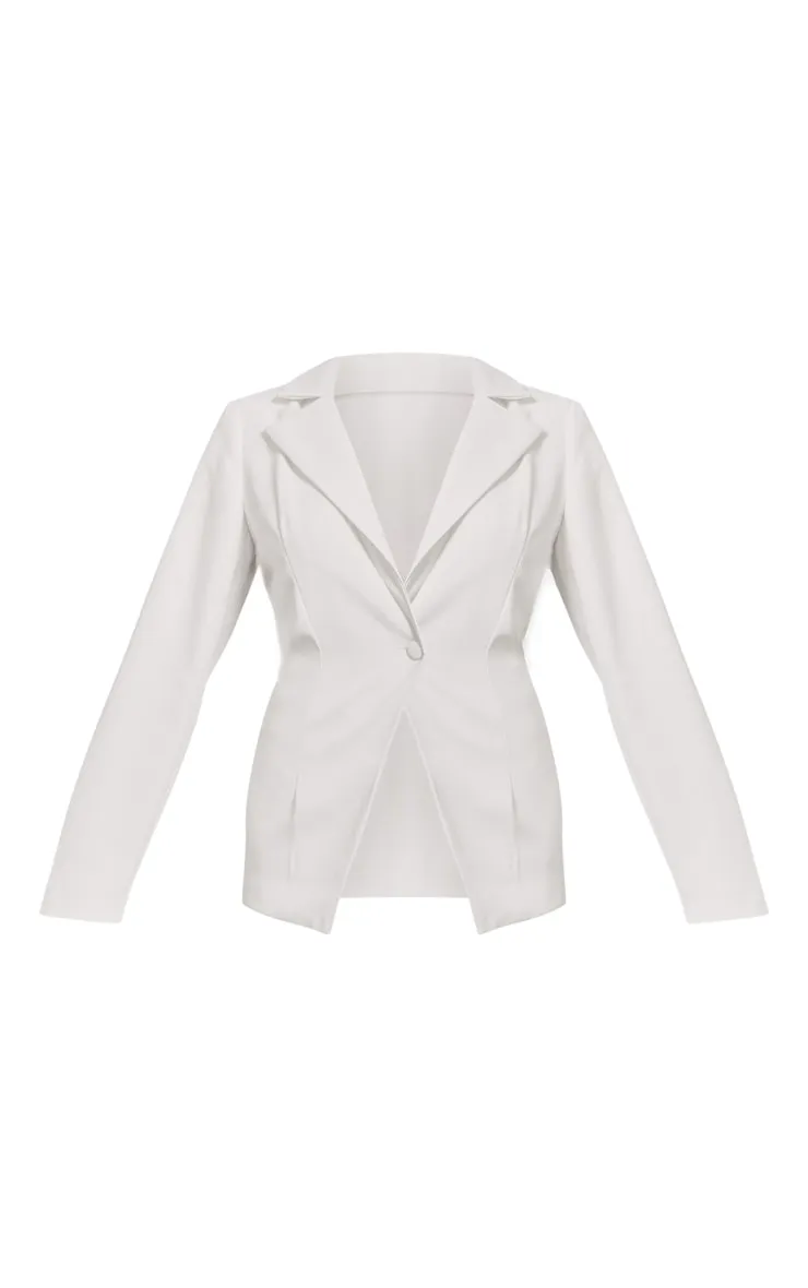 Blazer de tailleur ajusté blanc