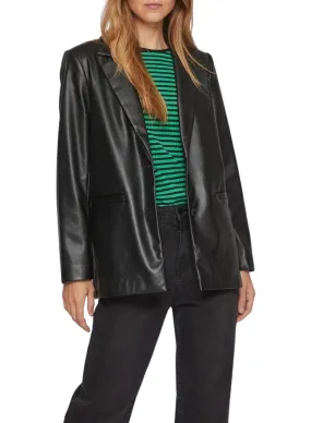 Blazer Vila Vinille Coated Noire pour Femme