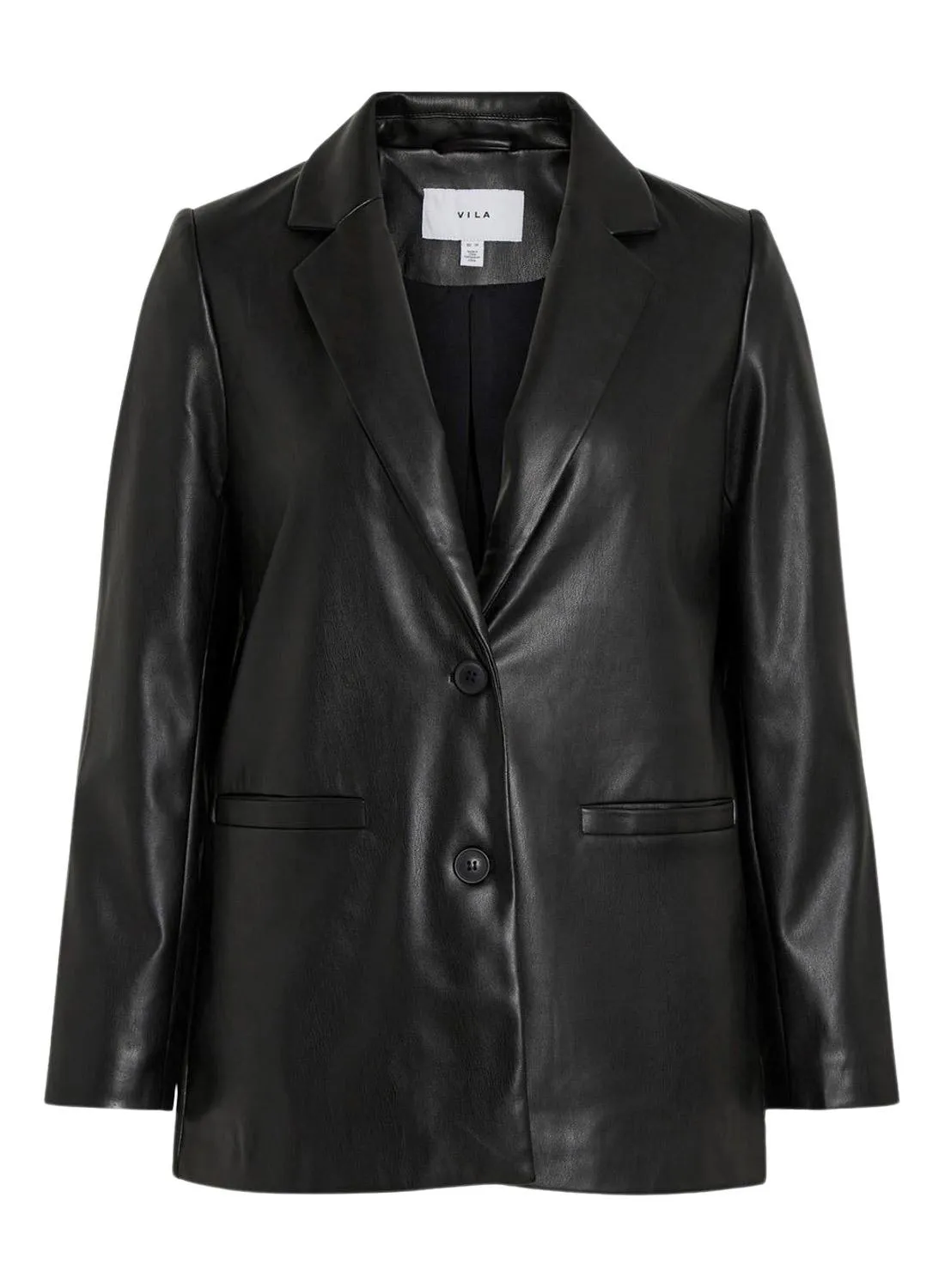 Blazer Vila Vinille Coated Noire pour Femme