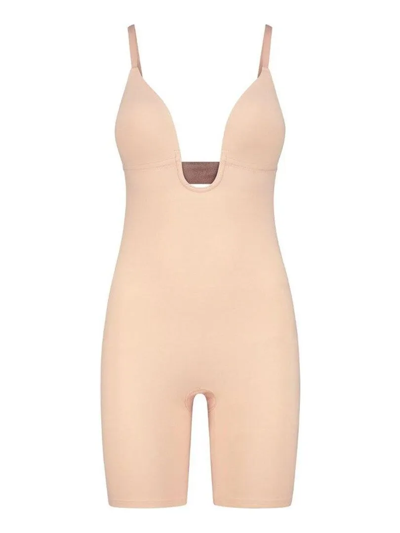 Body gainant décolleté plongeant Sculpting Bodysuit - Beige