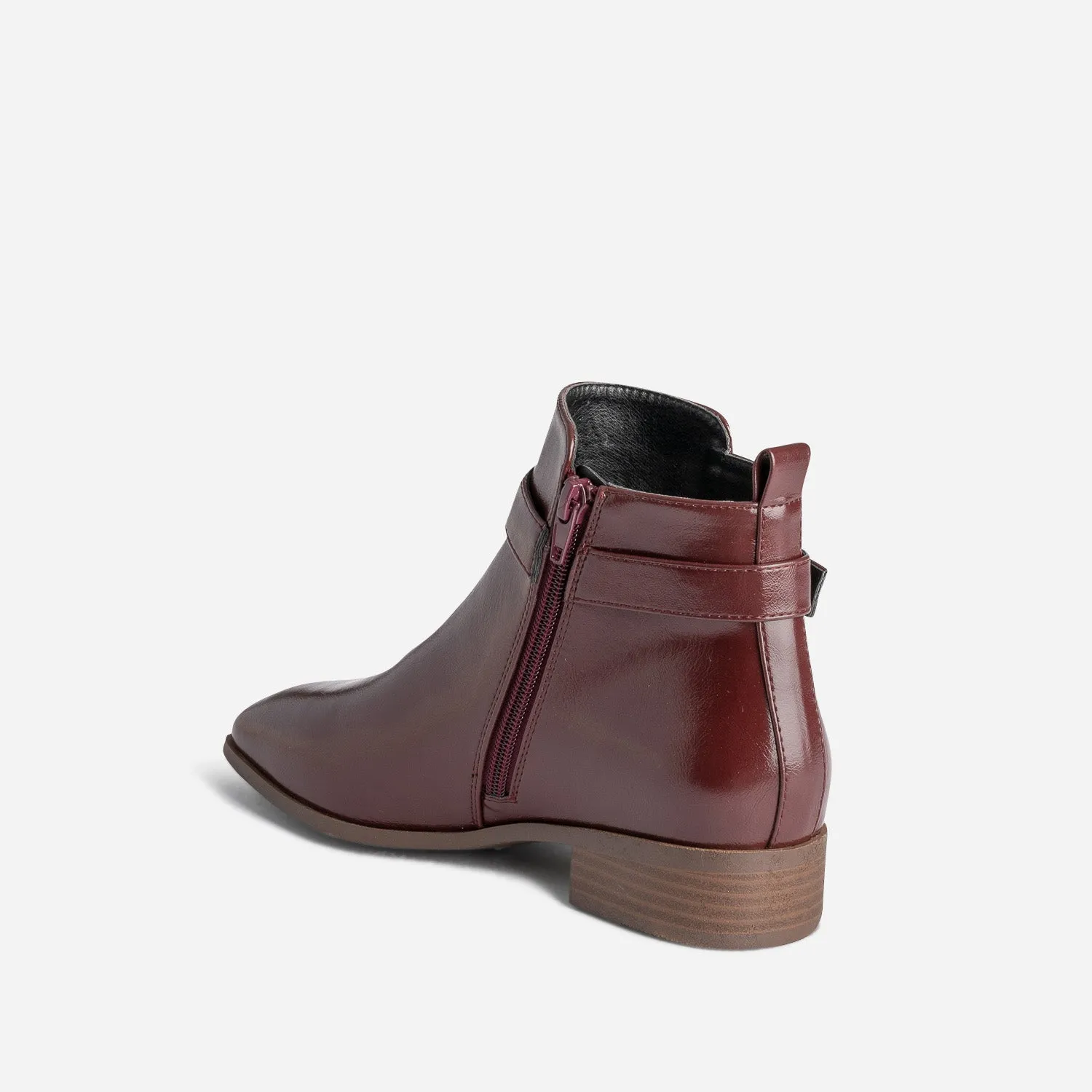 Boots bordeaux éco-conçu avec bride cheville - Boots / bottines Femme | ERAM