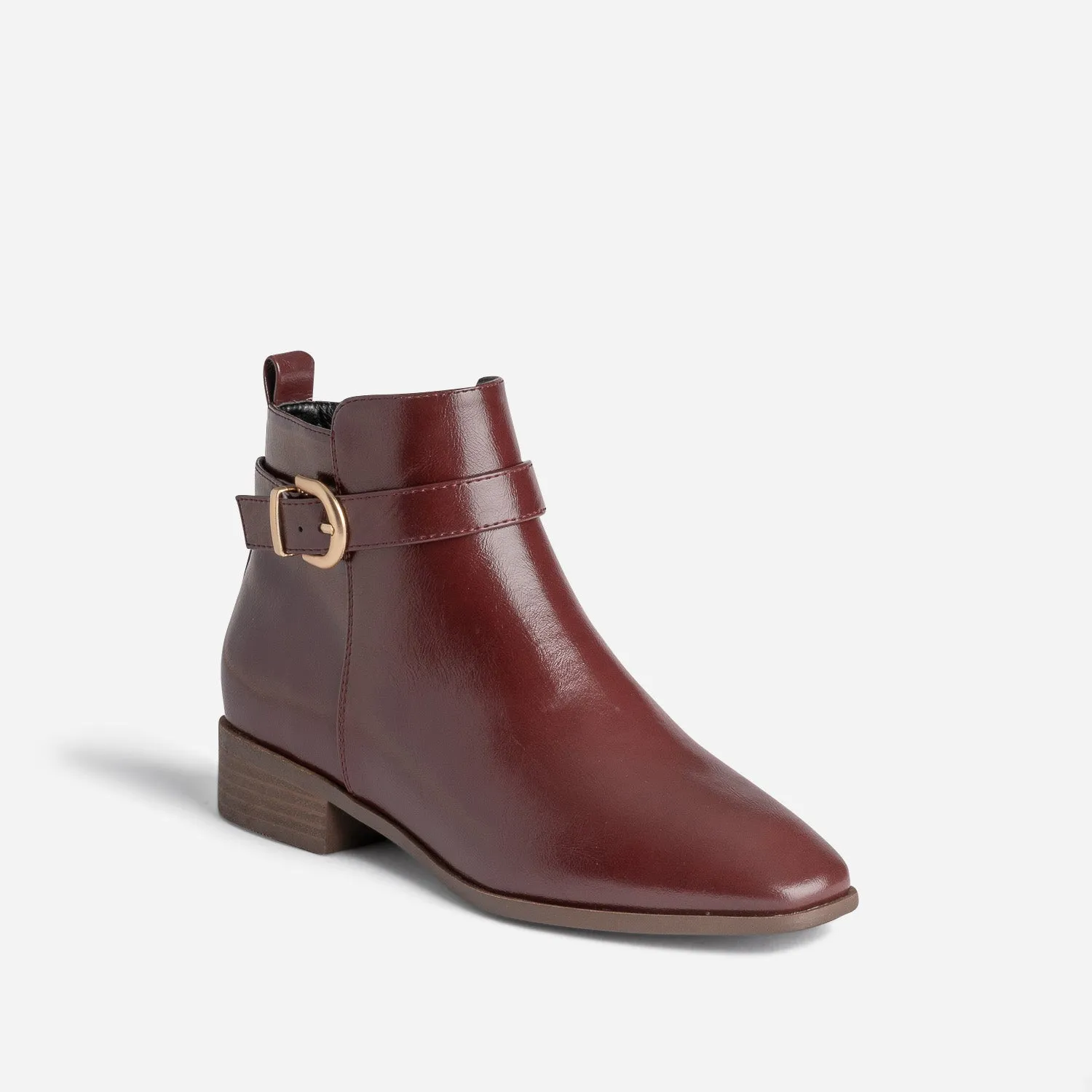 Boots bordeaux éco-conçu avec bride cheville - Boots / bottines Femme | ERAM