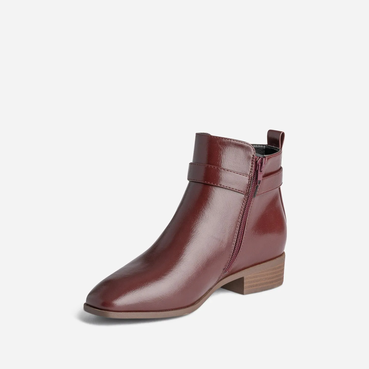 Boots bordeaux éco-conçu avec bride cheville - Boots / bottines Femme | ERAM