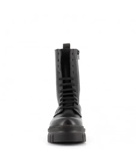 BOTTINES ALPHA CUIR NOIR