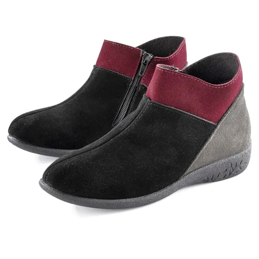 Bottines Lou Noir/gris/rouge - taille 38