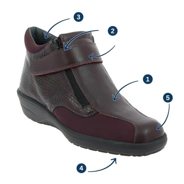 Bottines orthopédiques CHUT SOIZIC PODOWELL - Noir ou Bordeaux