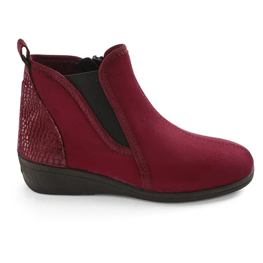 Bottines zippées Pédilège Bellita noir ou bordeaux