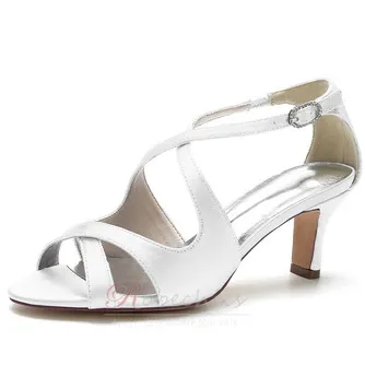 Bout ouvert bouche de poisson talons hauts chaussures de mariée mariage sandales de bal en satin