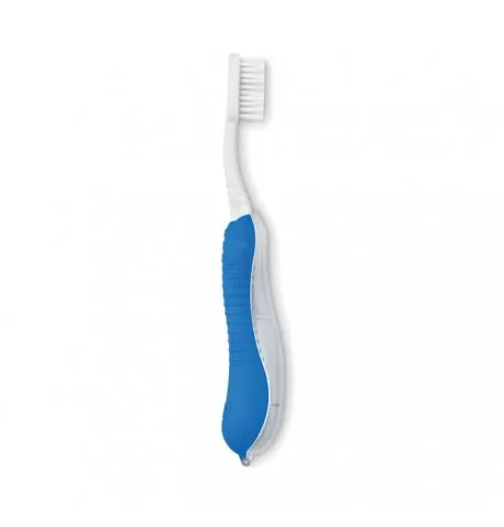 Brosse à Dents Pliable et Personnalisable en Coloris Bleu et Blanc