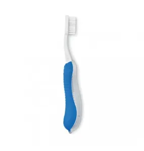 Brosse à Dents Pliable et Personnalisable en Coloris Bleu et Blanc