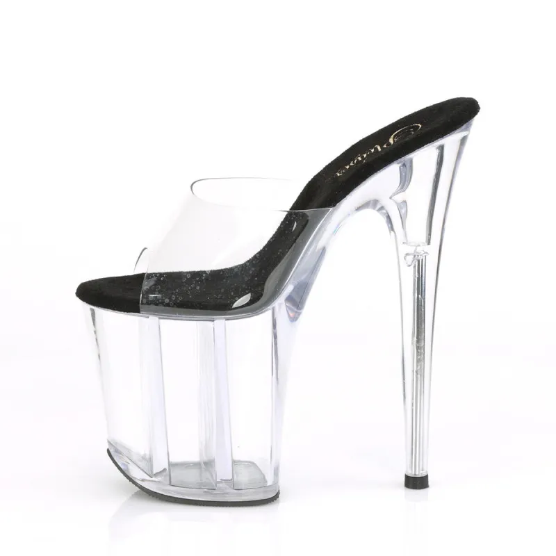 Chaussure Pole Dance transparente talon 20 cm |FLAM801/C-B/C