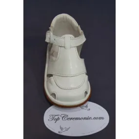 Chaussures cérémonie baptême cuir blanc