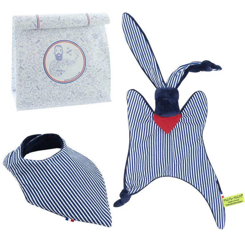 COFFRET DE NAISSANCE DOUDOU + BAVOIR LE JEAN PAUL