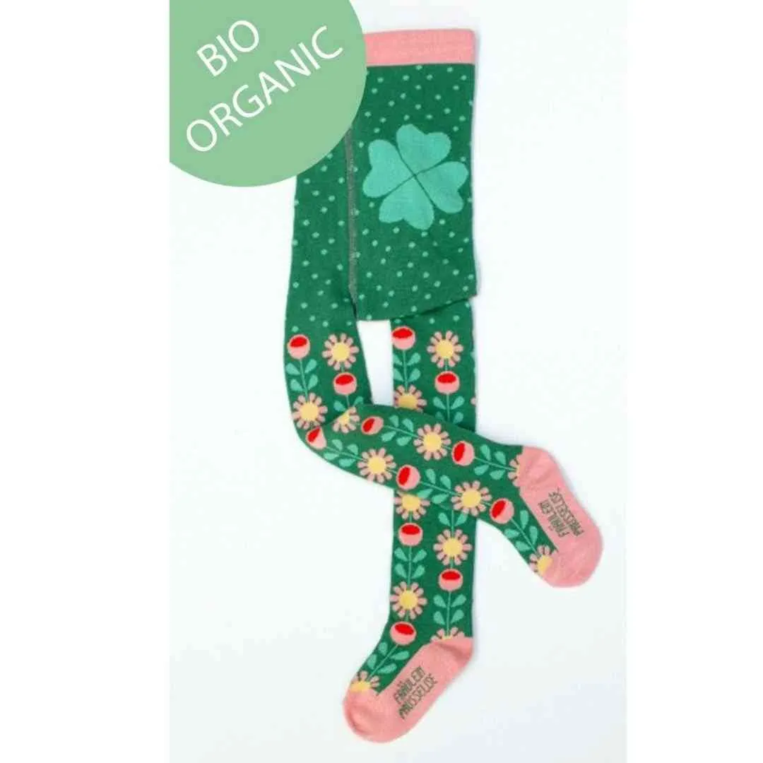 Collants bébé et enfant en coton bio motif fleuris