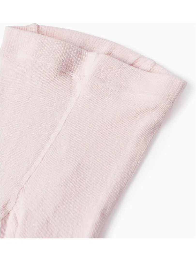 Collants en maille anti-bouloches pour fille  ESSENTIALS LINE - Rose clair