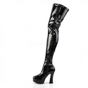 Cuissardes Plateformes Pleaser ELECTRA-3000Z Noir vernis - Talons-Oh.com