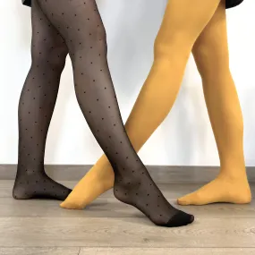 Duo Collants - Jaune et Pois