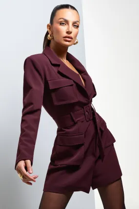 Genesis | Mini-robe blazer prune avec ceinture