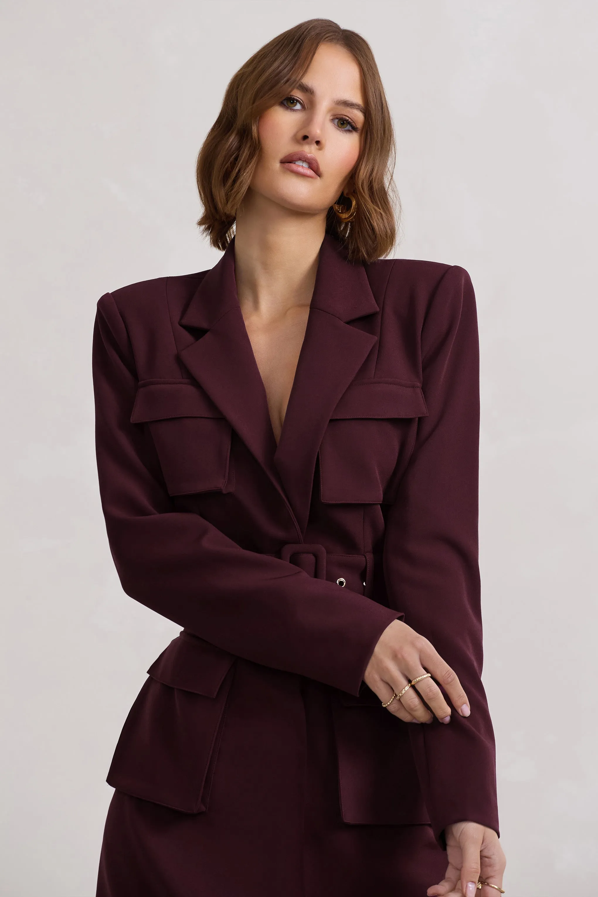 Genesis | Mini-robe blazer prune avec ceinture