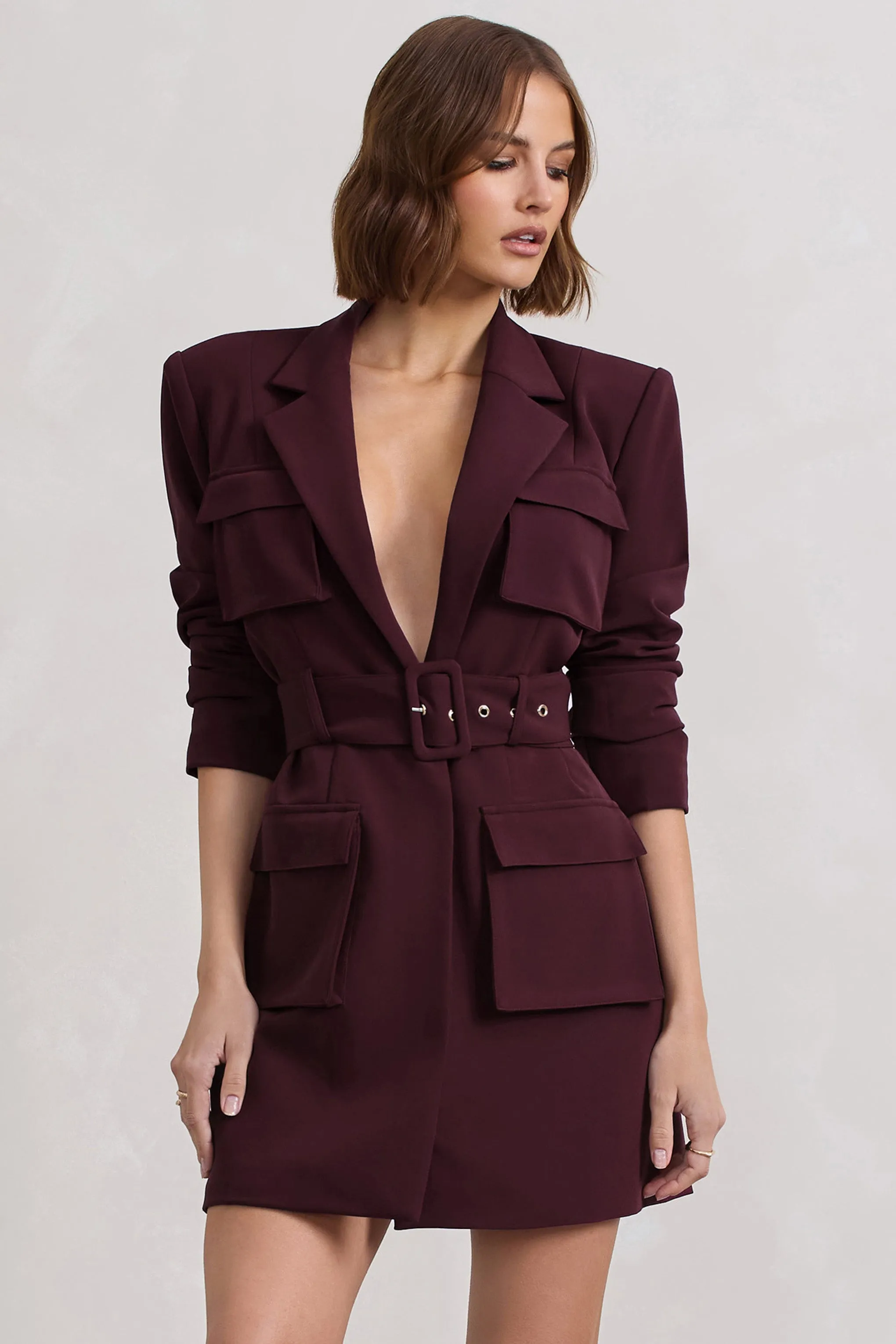 Genesis | Mini-robe blazer prune avec ceinture