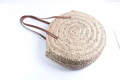 Grand Sac Fourre Tout Rond en Paille TROPICAN