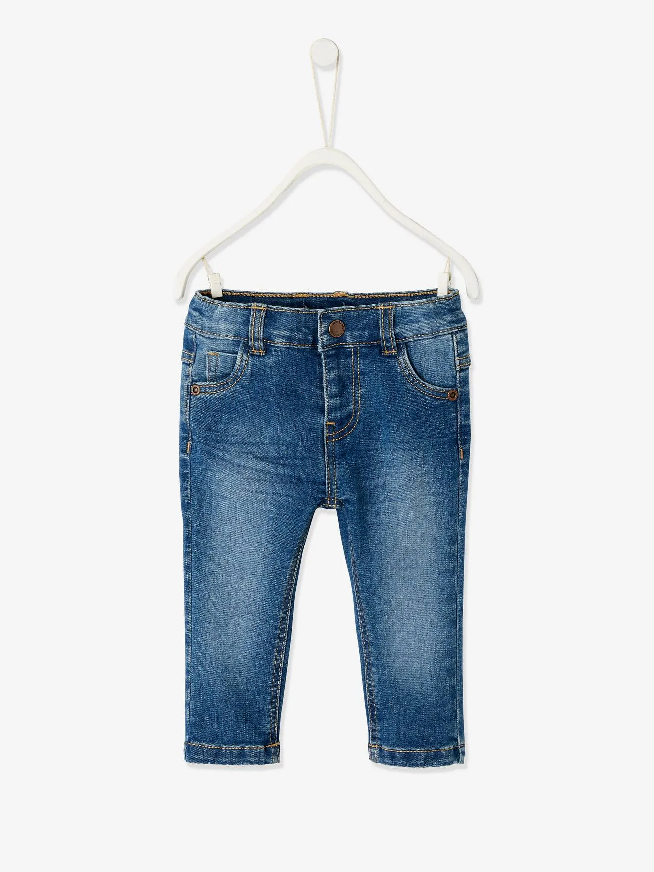 Jean bébé garçon coupe droite  BASICS denim brut - Vertbaudet