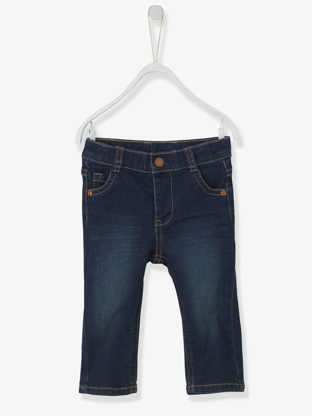 Jean bébé garçon coupe droite  BASICS denim brut - Vertbaudet