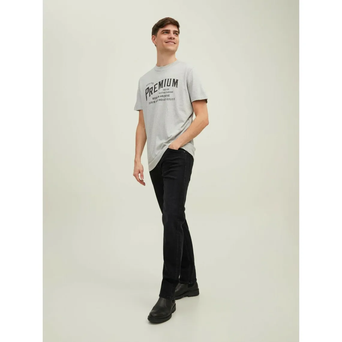 Jean coupe confort Tapered Fit Noir en coton Milo Jack & Jones - Jean Homme sur MenCorner