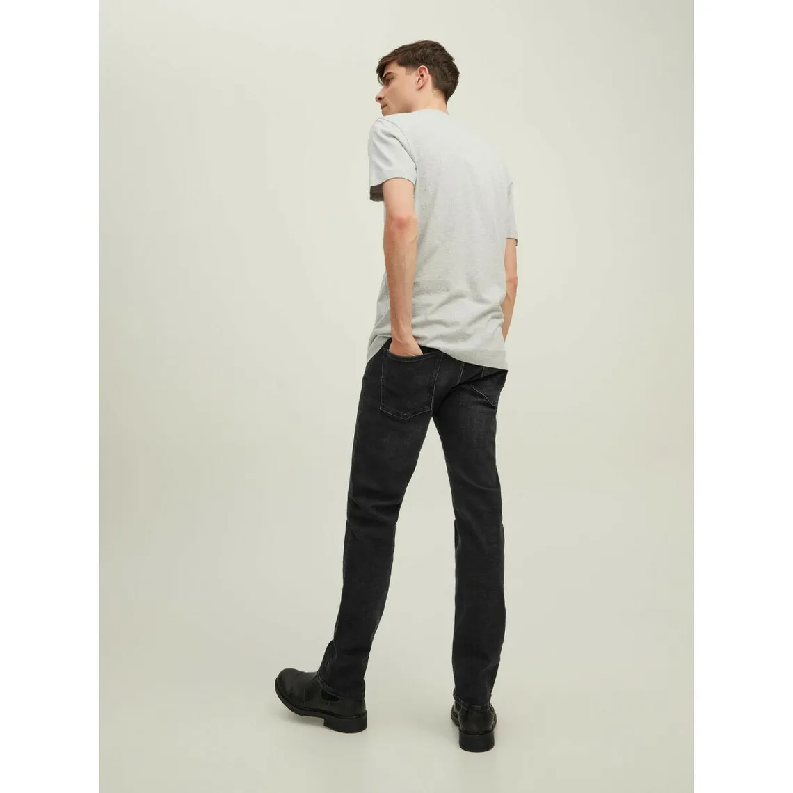 Jean coupe confort Tapered Fit Noir en coton Milo Jack & Jones - Jean Homme sur MenCorner