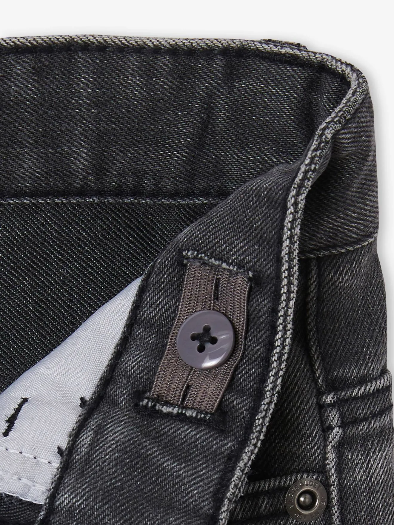 Jean droit indestructible "waterless" garçon denim brut - Vertbaudet