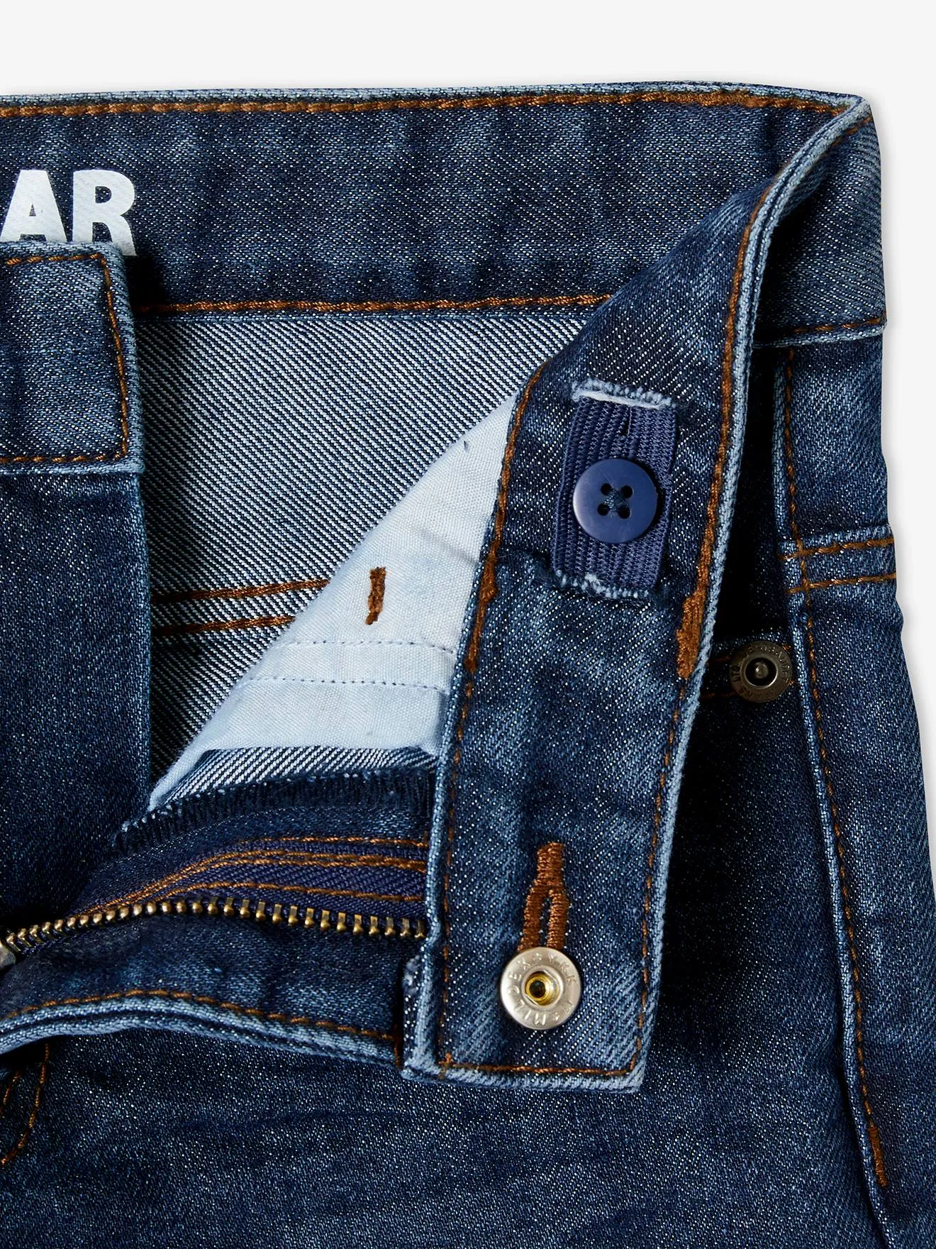 Jean droit indestructible "waterless" garçon denim brut - Vertbaudet