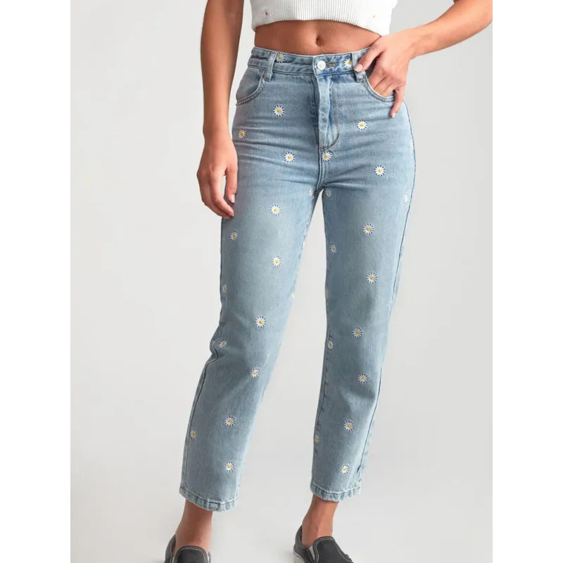 Jean mom fit bleu fille - Only | wimod