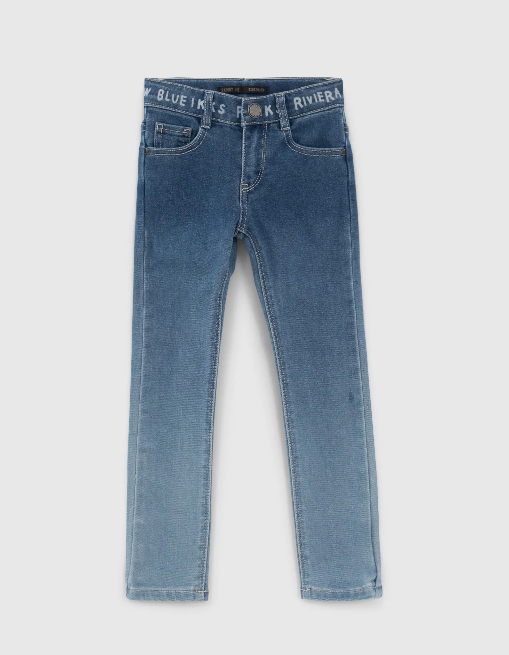 Jean skinny bleu effet deep dye garçon