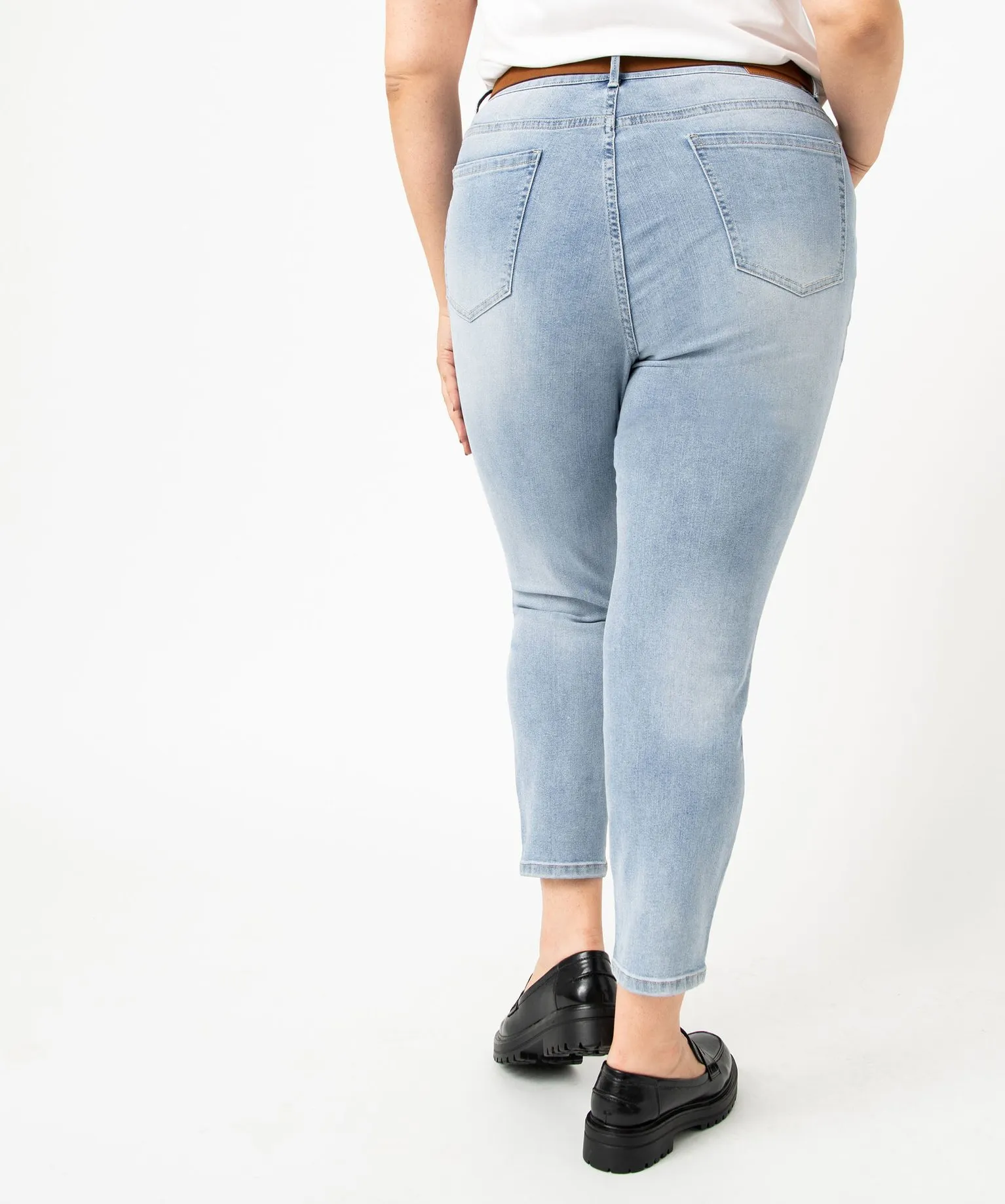 jean slim 78e avec ceinture femme grande taille bleu 78eme