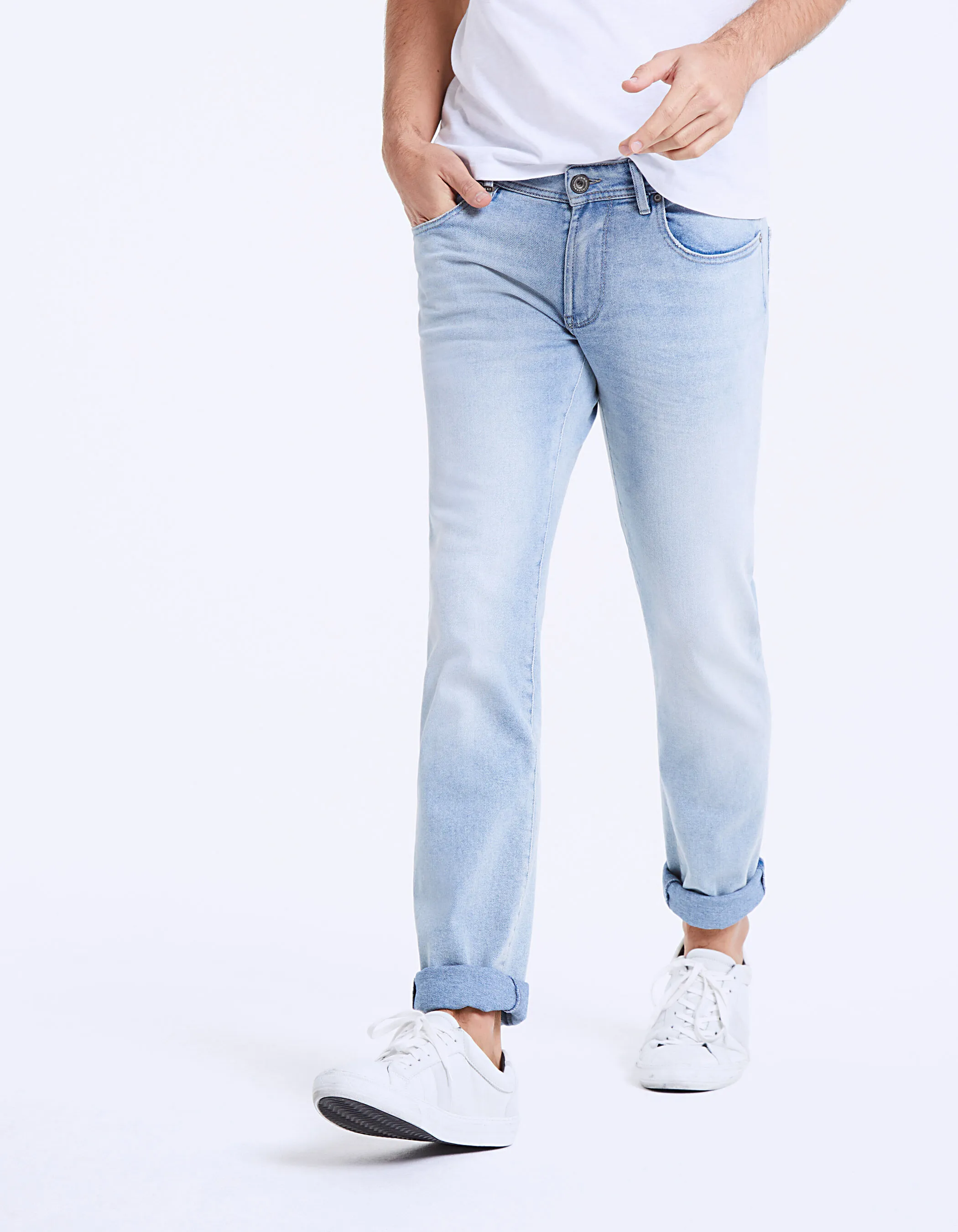 Jean slim bleu grisé Malibu Homme