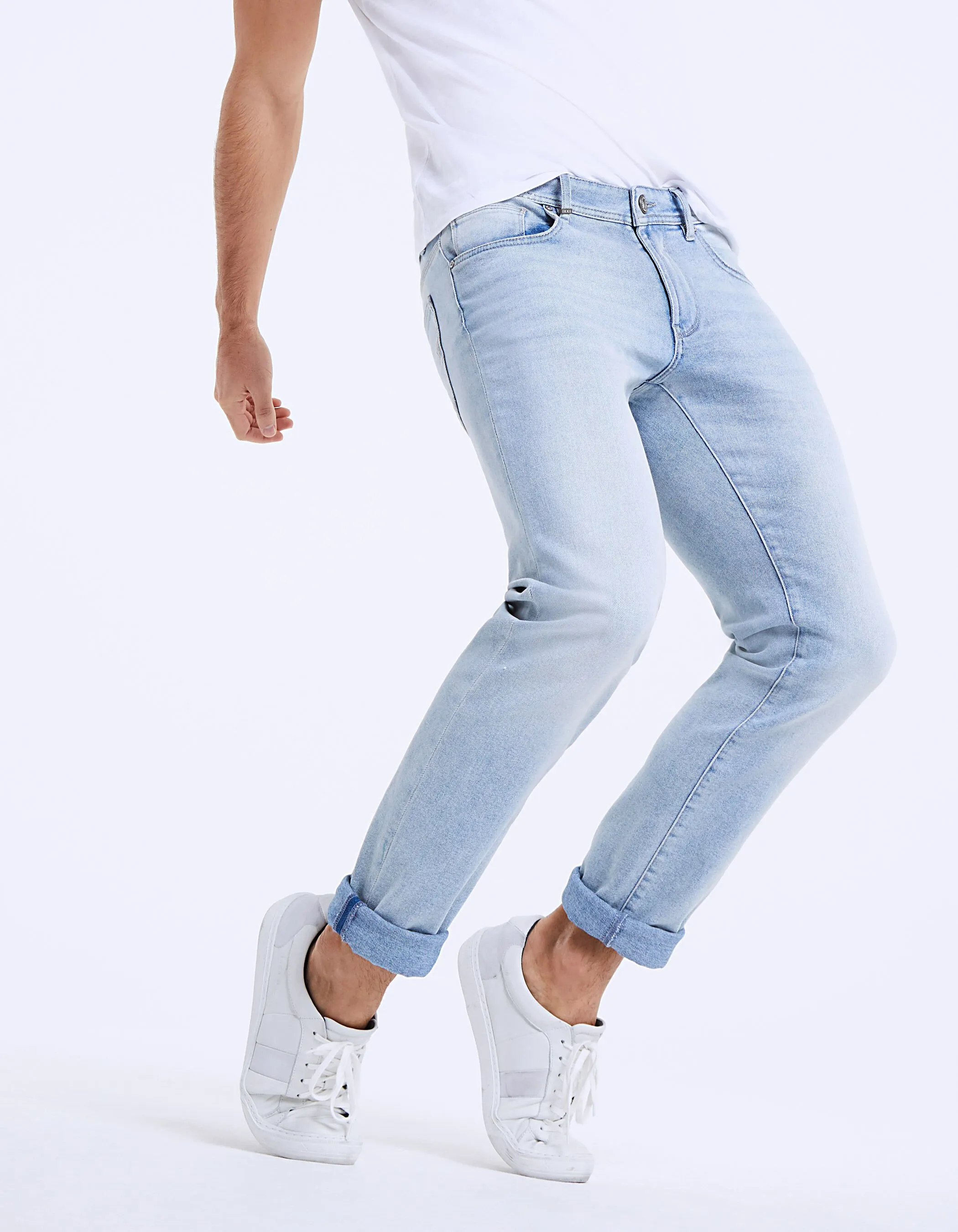 Jean slim bleu grisé Malibu Homme