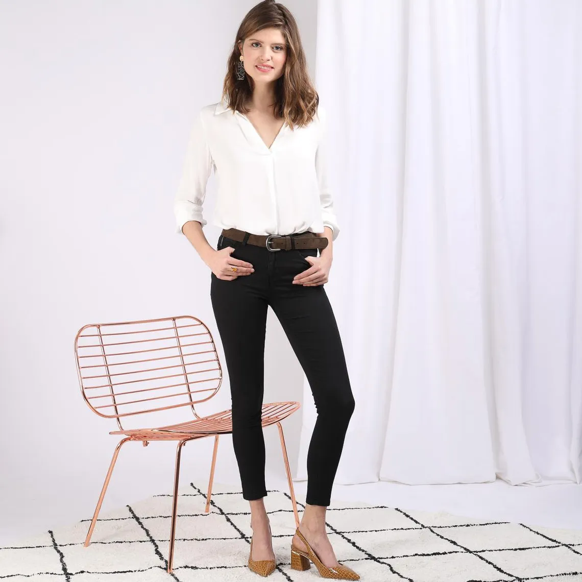 Jean slim noir en coton | 3 Suisses