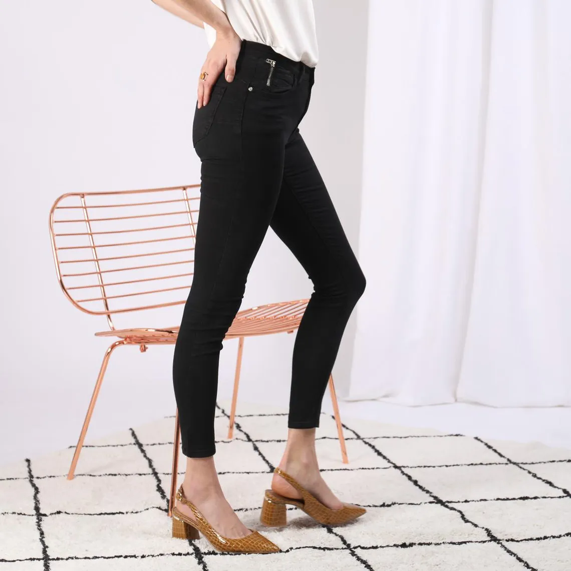 Jean slim noir en coton | 3 Suisses