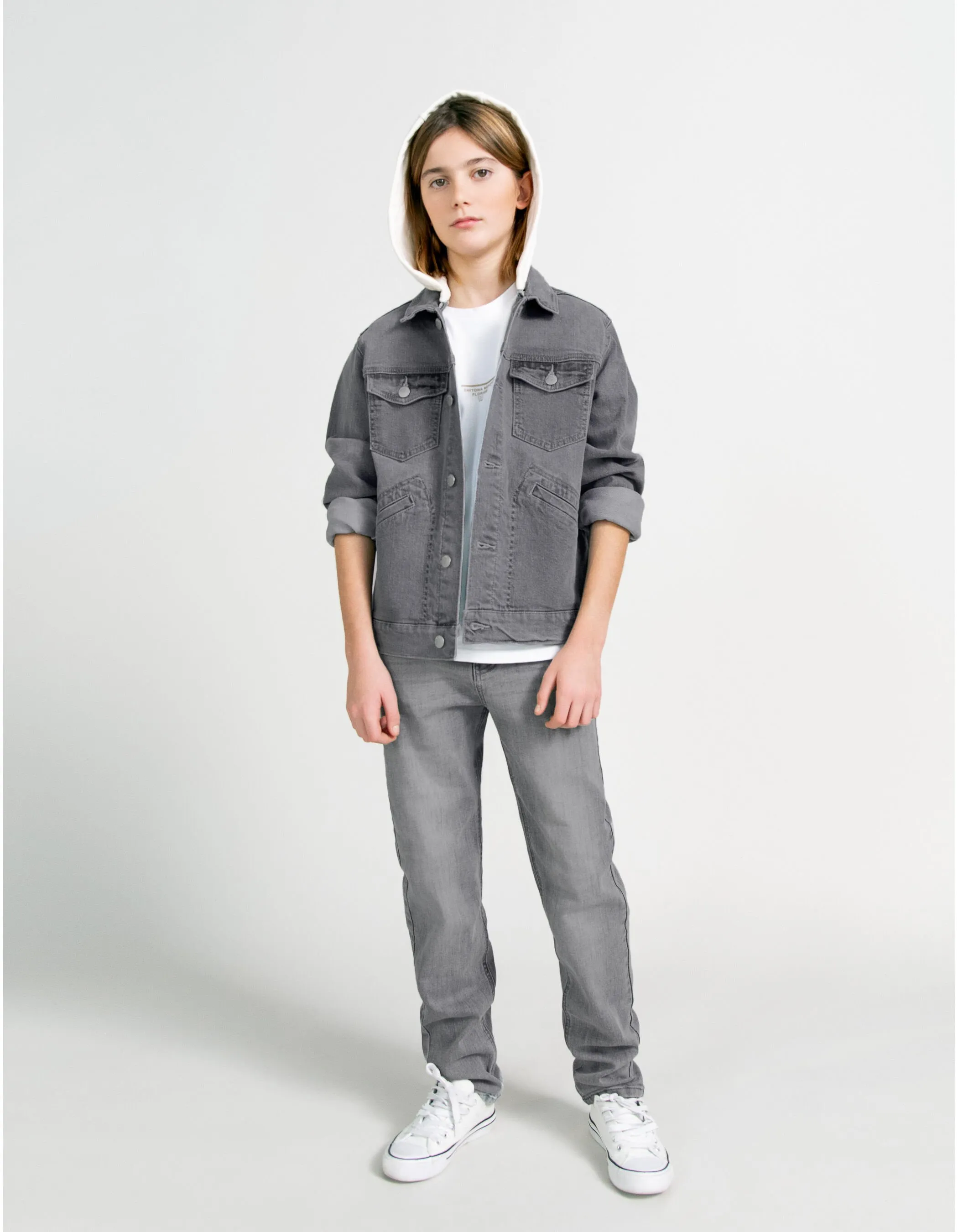 Jean STRAIGHT gris garçon