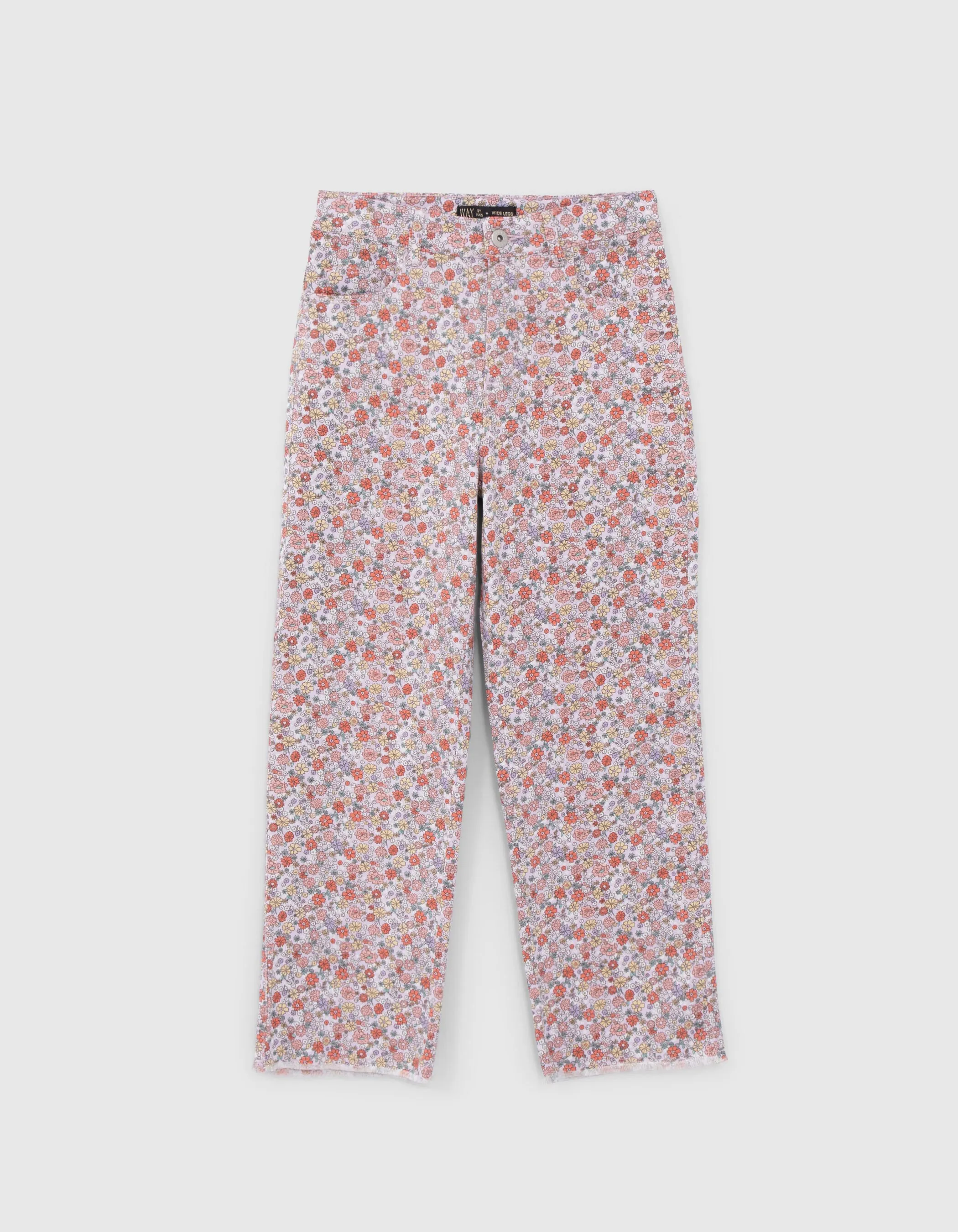 Jean WIDE LEG lilas imprimé flower power fille