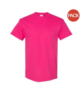 Lot de 5  t-shirts manches courtes hommes magenta Gildan