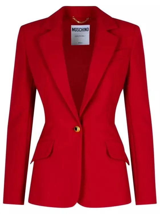 Moschino Burgundy Polyester Blend Blazer Red