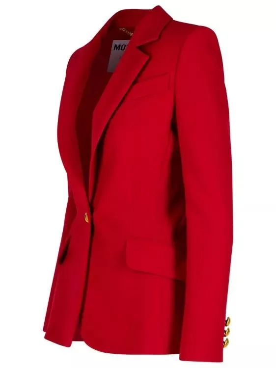 Moschino Burgundy Polyester Blend Blazer Red