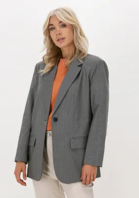 neo noir blazer sisca woven blazer en beige