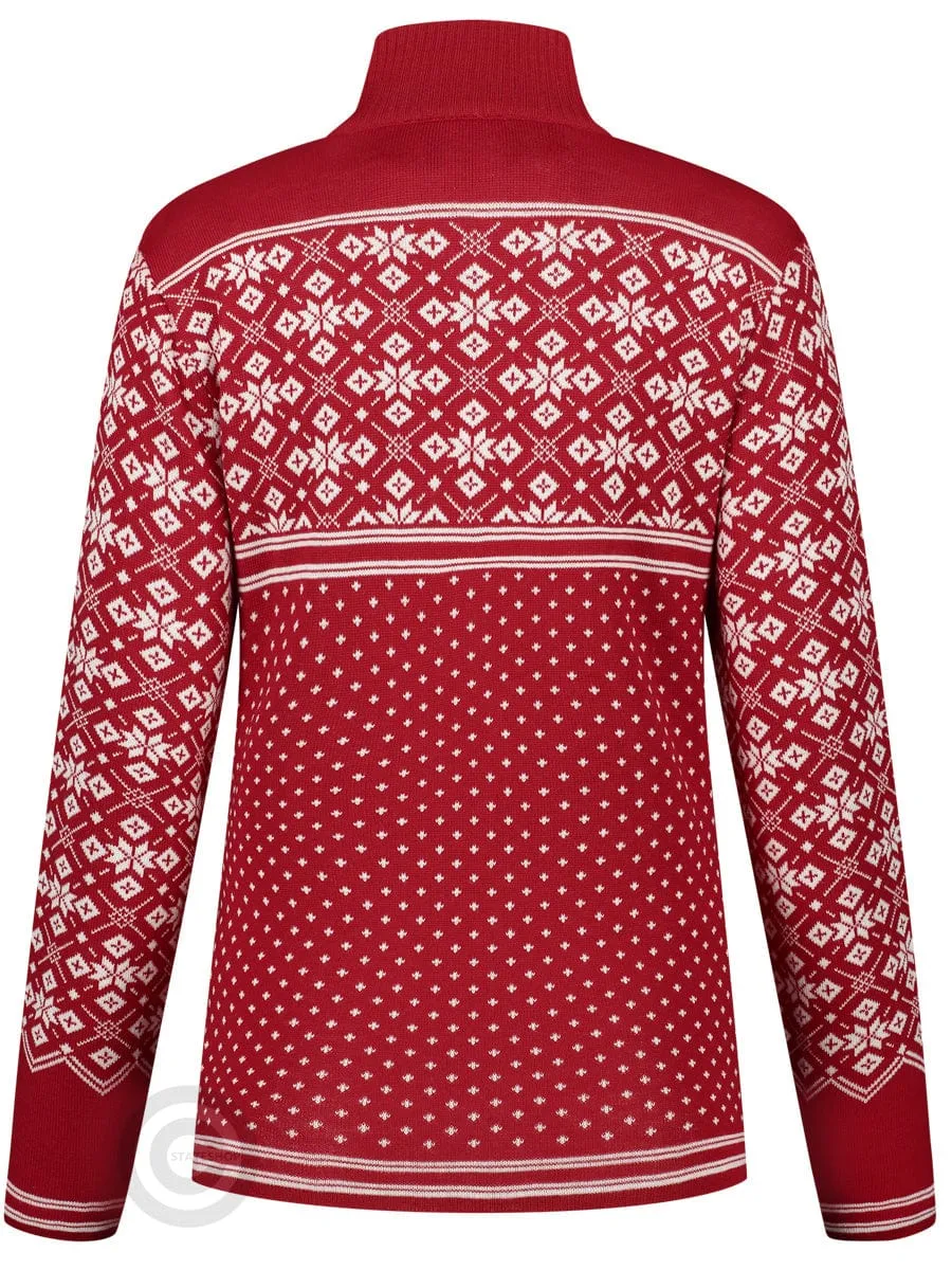 Nordic merino women sweater, Red